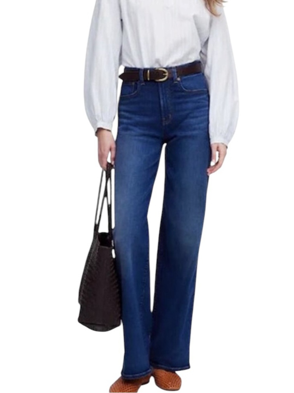 NWT Madewell The Tall Perfect Vintage Wide Leg Jean in Pipestone Blue sz 32 Tall